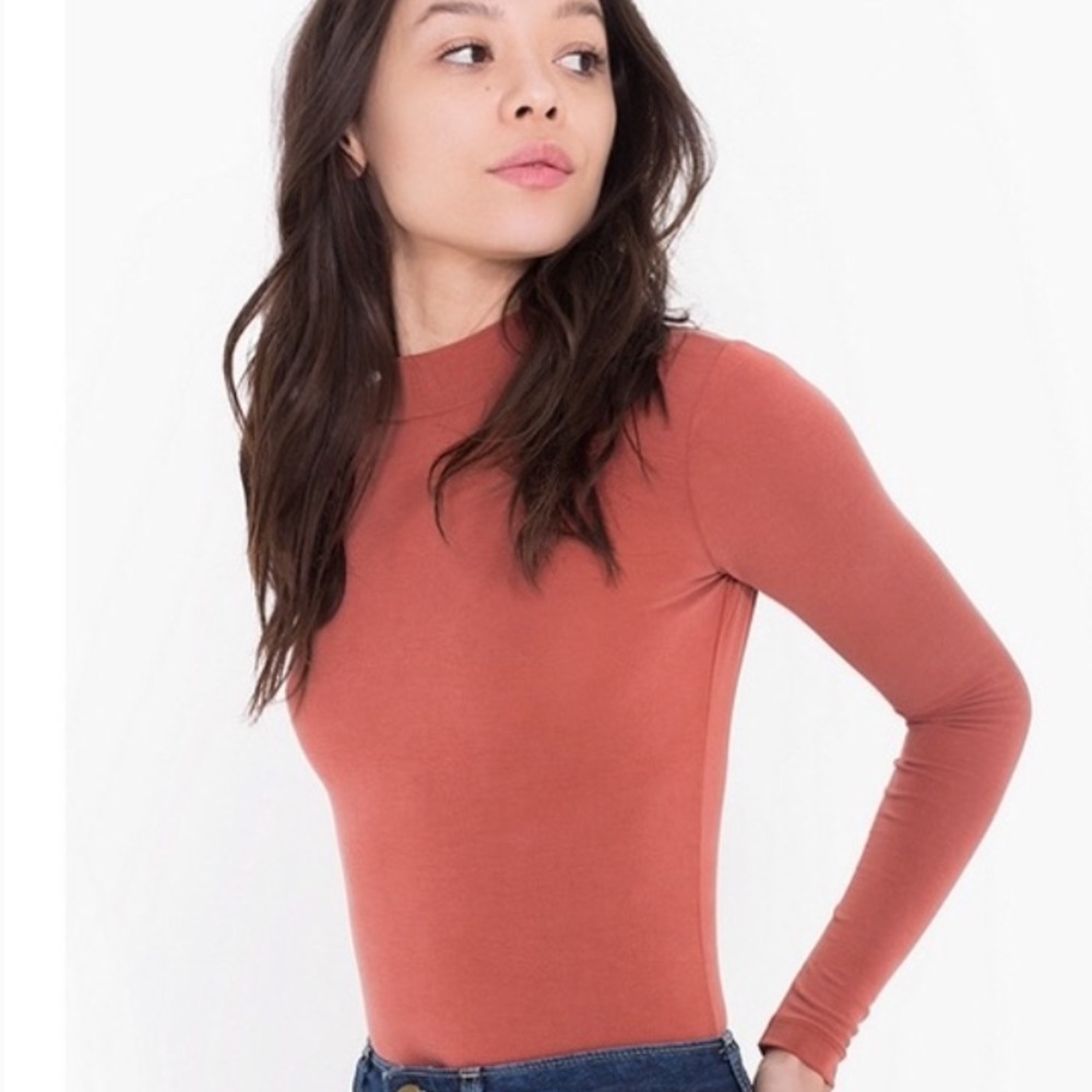 American Apparel Burnt Orange Mock Neck